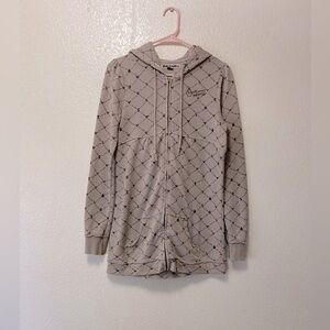 Volcom Y2K Taupe Tan/ Brown Zip Up Logo Sweater!